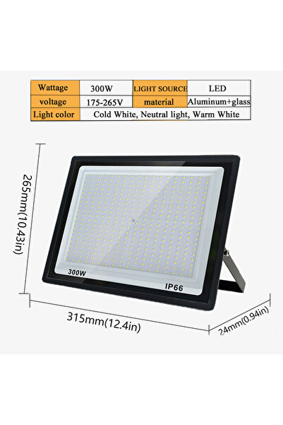 Choice كشاف LED أبيض بارد 300 واط، كشافات خارجية مقاومة للماء IP66 220 فولت 1...