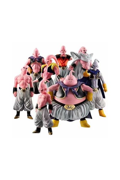 BANDAI WHITE 8Pcs/Set Dragon Ball Z Majin Buu Figure Toys DBZ Super Saiyan Action Figurine Anime Collection