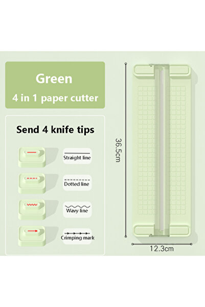 choice2 أداة قطع ورق يدوية 4 في 1، قطعة واحدة باللون الأخضر، أداة قطع ورق يدو...