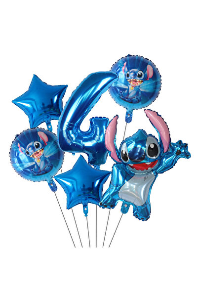 Choice كما في الصورة، مجموعة من 6 بالونات حفلات ديزني ليلو وستيتش، مقاس 30 بو...