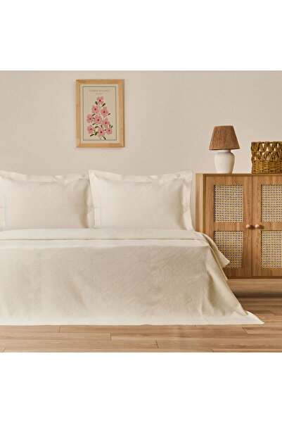KUT FLY طقم غطاء سرير مزدوج ناعم من فيلينورا - كريمي - 220×240 سم