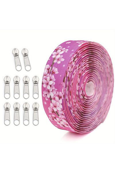 Choice With sliver slider 5 #nylon zipper, 1 group = 4.5 meters zipper + 10 zipper heads, invisible zipper,