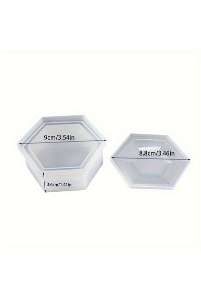 Choice box mold 1set Storage Box Hexagon Shape Resin Silicone Mould Jewelry Making DIY Tool UV Epoxy Jewelr