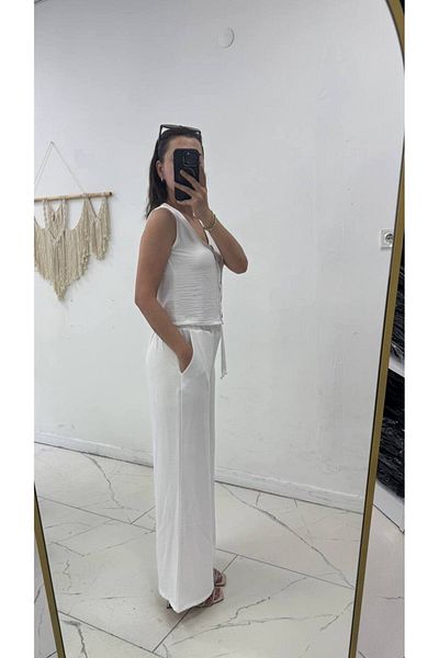 Maison La Femme Women's Buttoned Vest Pants Suit