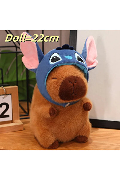 Miniso دمية على شكل كابيبارا جميل مع قبعة بيكاتشو وقبعة القط لوسيفر المحشوة ب...