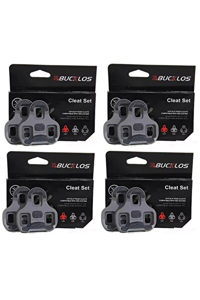 BUCKLOS 4 قطع - مشابك دواسات دراجات طريق رمادية اللون لمشابك دواسات LOOK KEO المضادة للانزلاق بدون مشابك