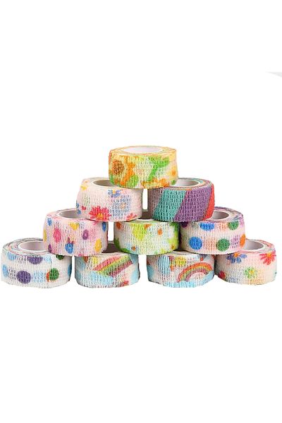Choice 2M-5PCS 5Pcs/Lot 2.5cm Self Adhesive Bandage Wrap - Colorful Elastic Cohesive Bandage for Sports Inj