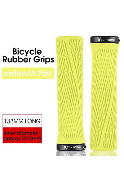 Choice Yellow WEST BIKING MTB Handlebar Grips Colorful Mountain Bike Silicone Grips Non-slip Bike Handles C