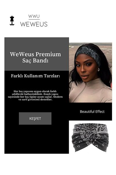 Weweus Gray Drop Pattern Women's Hair Band