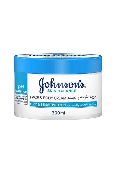 Johnson Johnson's Moisturizing and Refreshing Body Cream for Dry and Sensitive Skin