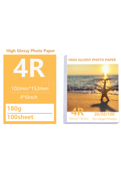 Choice ورق صور لامع عالي الجودة 4R 180 جرام 100 ورقة متعدد المواصفات 3R 4R 5R...