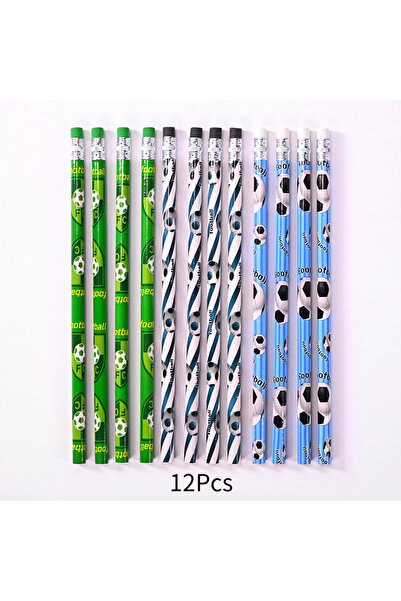 Choice 12 قطعة من أقلام الرصاص ذات الطابع الرياضي لكرة القدم مع ممحاة للفصول ...