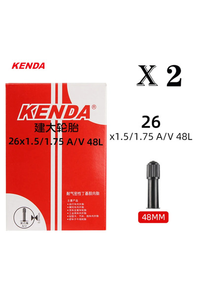 Kenda أنبوب داخلي للدراجة من قطعتين 26x1.5-1.75 AV 48L 20/26/27.5/29/700c من مطاط بوتيل من شريدر بريستا للدراجة الجبلية