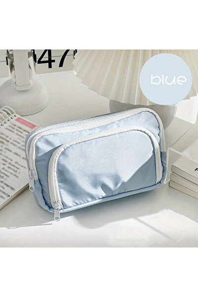 Choice حقيبة أقلام مدرسية زرقاء كبيرة السعة وحامل أقلام وقرطاسية لطيفة بتصميم...