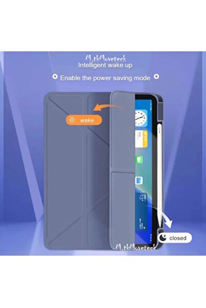 m.tk moveteck İpad 11 (A16) 2025 10. Nesil 10.9 Uyumlu Kılıf Yumuşak Kalem Bölmeli Akıllı Uyku Modlu A3354 A3355