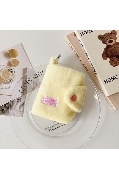 Choice Yellow Ins Style Cute Plush Card Holder Girl Style Kawaii Coin Pouch Cute Cute Mini Air Pods Organiz