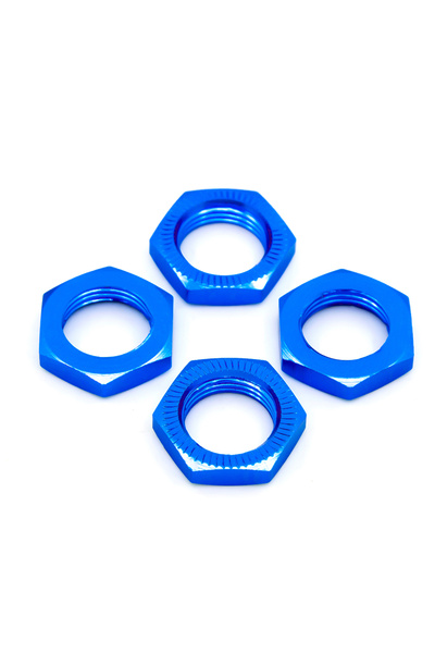 Choice6 4pcs blue 4Pcs #7758 Aluminium 17mm Wheel Hex Nuts Mount Splined Serr...