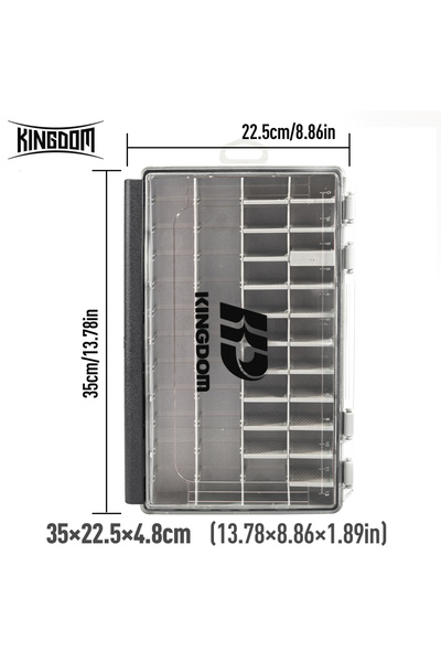 Kingdom صندوق أدوات صيد بسعة 3700 جيجابايت، منظم بحجمين مع فواصل قابلة للإزال...