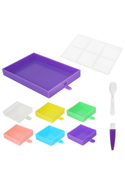 Choice صينية جديدة كبيرة للرسم الماسي من FG-Mix-Cover، مزودة بستة فتحات، مع غ...