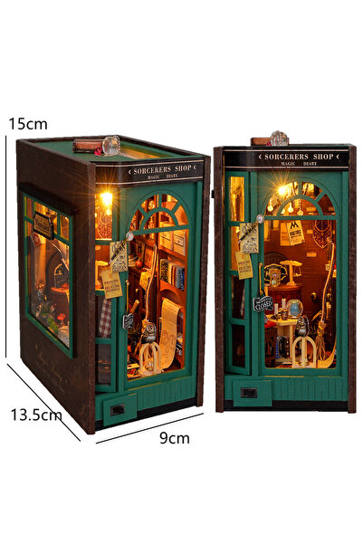 Choice رف كتب TL6 DIY، رف كتب صغير خشبي، بيت دمى ثلاثي الأبعاد، دعامات كتب، ص...