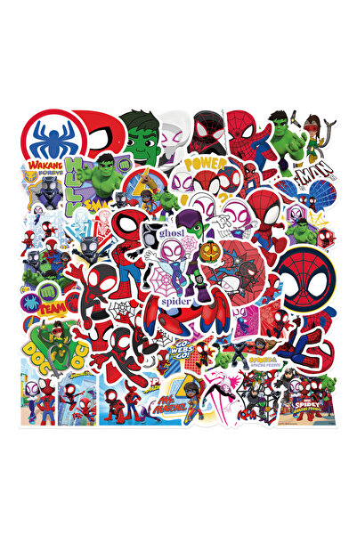 Miniso 50pcs Stickers Slap Bracelets Kids SpiderMan and His Friends Stamps Stickers Wristbands Fun Kids Par