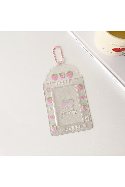 Choice سلسلة مفاتيح حامل بطاقات صور Kpop باللون الوردي، حامل بطاقات صور Y2K، ...