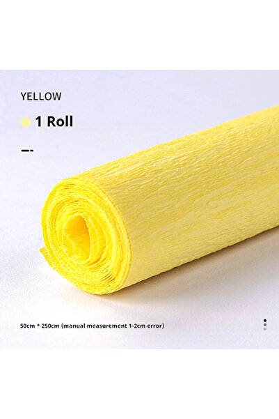 Choice لفة واحدة من ورق الكريب الأصفر 20 لونًا 250 × 50 سم، ورق كريب ملون مصن...