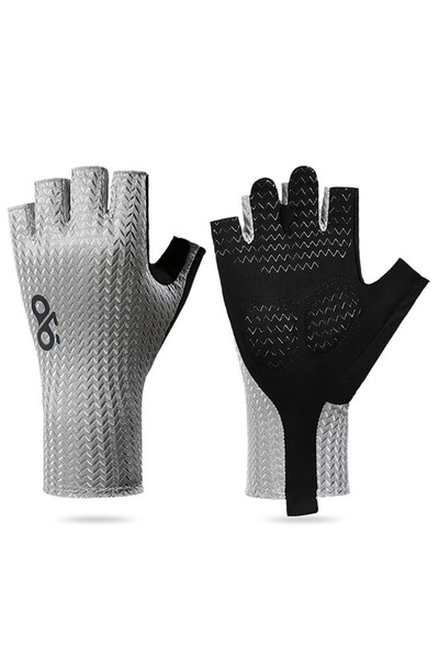 Choice قفازات ركوب الدراجات نصف الإصبع من GTUBIKE رمادية M، قفازات لياقة بدني...