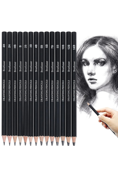Choice مجموعة أقلام رسم احترافية خشبية مكونة من 14 قطعة، مقاس HB، 2B، 6H، 4H،...