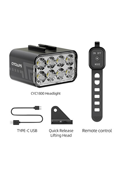 Choice مصباح أمامي للدراجة CYC-1800 لاسلكي للتحكم عن بعد بقوة 1800 لومن مصنوع...