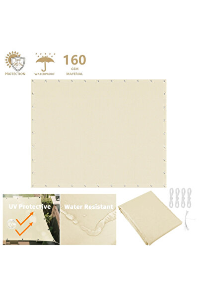 Choice مظلة بيج مقاومة للماء 2×2 متر، تحجب 95% من الأشعة فوق البنفسجية، مظلة ...