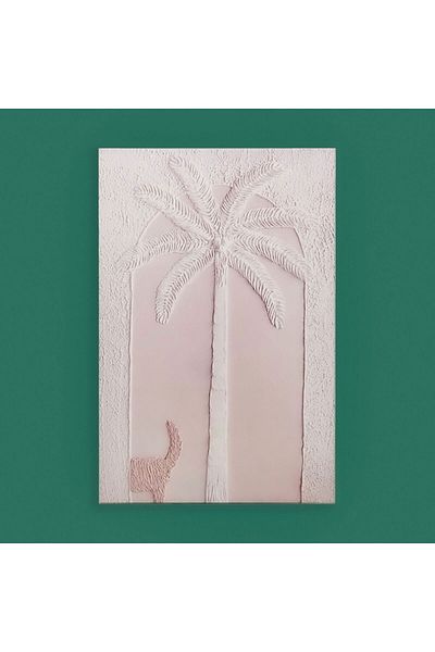 MATMEL Deco Palm Breeze Canvas Painting - Cream - 90X60 cm