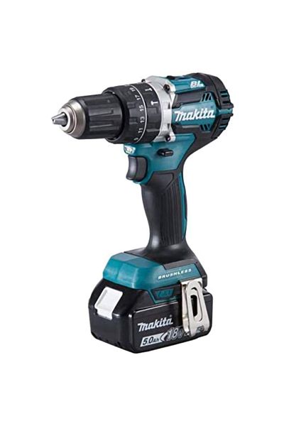 Makita مثقاب بطارية لاسلكي DHP484RTJ للخشب والفولاذ والبناء، 13 مم، 18 فولت، بدون فرشاة، 1.9 كجم