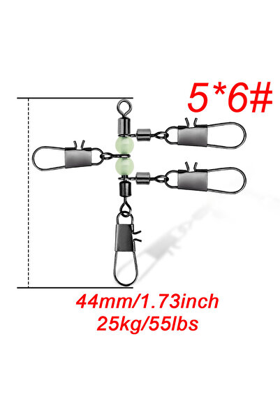 Choice 5x6 FishTrip 3 طرق دوارة 10 قطع على شكل حرف T خط متقاطع دوار مع خرزات ...
