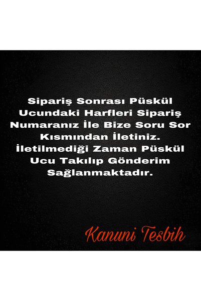 KANUNİ TESBİH Barley Cut Black Moire Special Letter Design Gift Rosary for Spouse