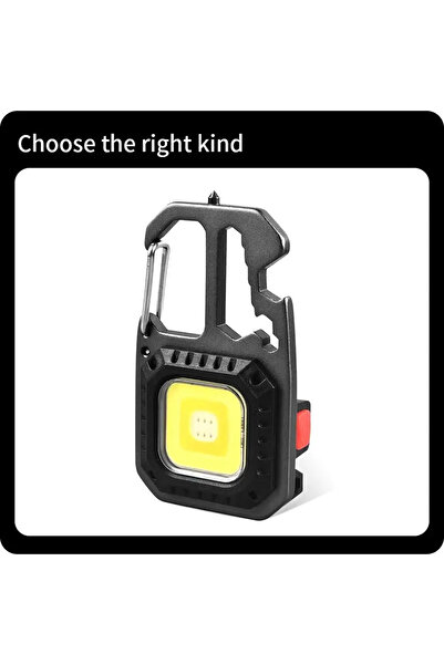 Choice W5138 سلسلة مفاتيح ضوء LED صغير جدًا قابل لإعادة الشحن سلسلة مفاتيح ضوء تخييم خارجي COB للعمل