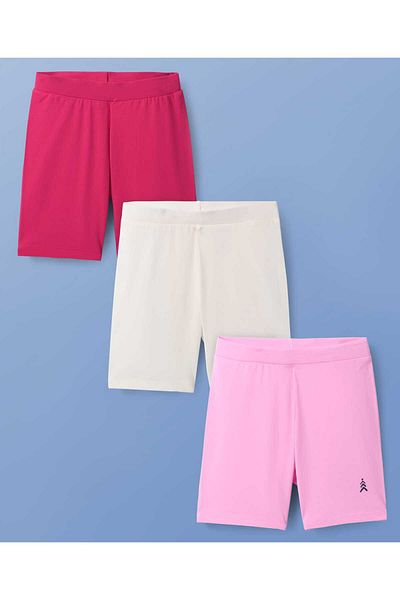 Pine kids شورت ركوب الدراجات مطبوع عليه شعار Pine Kids (عبوة من 3 قطع) - متنوع