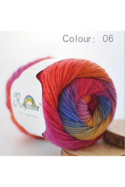 Choice 06 100% Wool Yarn Rainbow Color for Hand Knitting Crochet Plush Thickn...