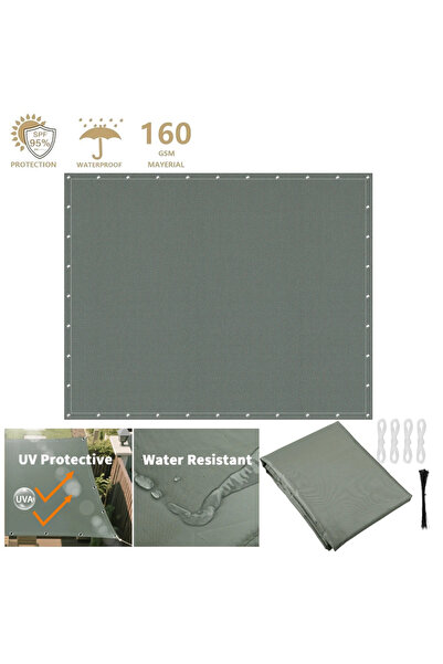 Choice مظلة مقاومة للماء رمادية داكنة مقاس 2×3 متر، تحجب 95% من الأشعة فوق ال...