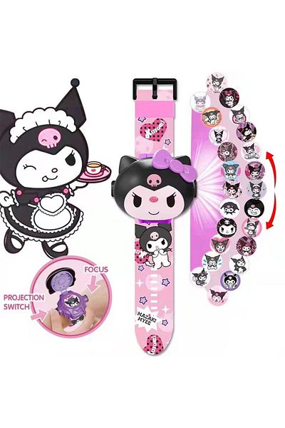 Choice Kuromi 3D Projection Digital Watch Cinnamoroll Kuromi Melody Cartoon LED Silica Watchband Electronic