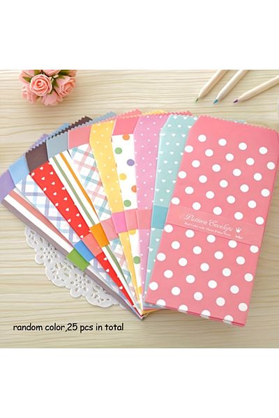 Choice 25 pcs (random) 25 pcs (random) Colorful Envelopes for Invitations, Gift Cards, Postcards - Self-Sea