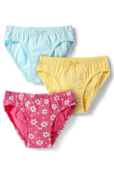 Honeyhap Premium Cotton Knit Panties Floral Pack Of 3-Fandango Pink Golden Haze & Spun Sugar
