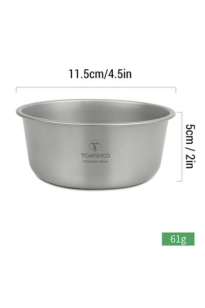 Choice 400ml Tomshoo 400ml / 500ml Food Container Stackable Titanium Bowl Outdoor Camping Picnic Bowl Lunch