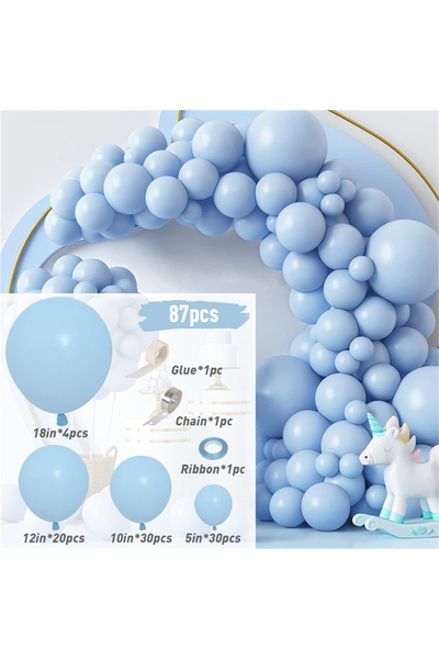 Choice أخرى 20240309A01-6 سلسلة بالونات لاتكس لون سادة 87 قطعة بالونات فويل ل...