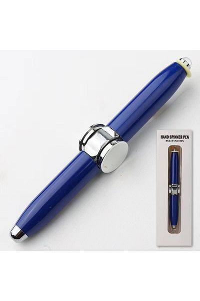 Choice Blue Led Fingertip Spinning Pen Fidget Anxiety Decompression Gyro Metal Ballpoint Gyroscope Pen Writ