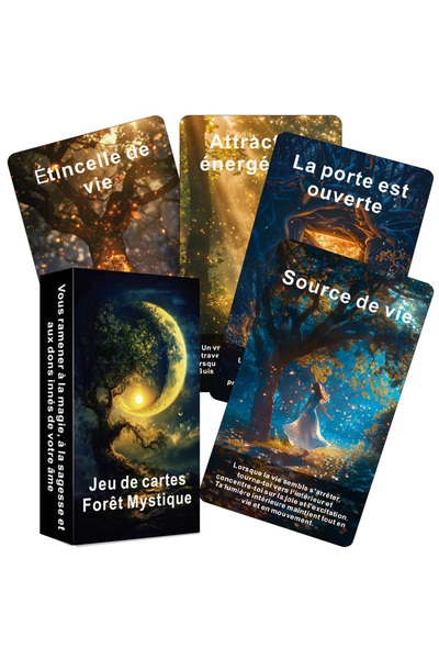 Choice A641 French Oracle Cards, 56 Cards with Mystic Forest Theme, French Tarot Deck, Mystic Forest Tarot