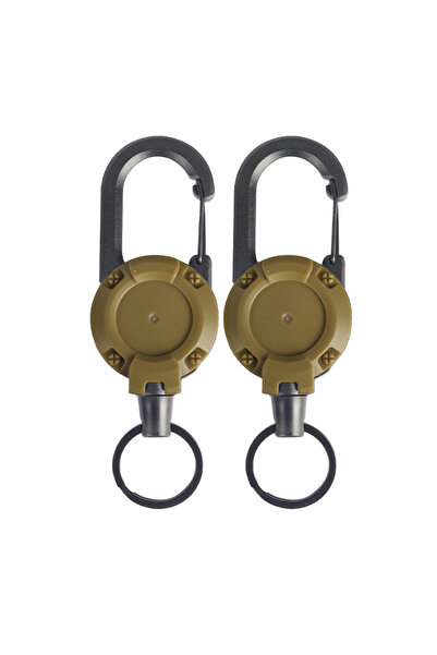 Choice خطافان كاكي 1/2 قطعة سلسلة مفاتيح قابلة للسحب مضادة للسرقة معدنية سهلة...