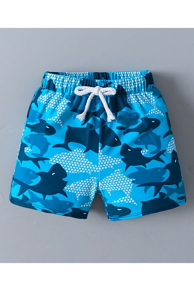 SAPS All Over Shark Printed Swimming Trunks - Blue