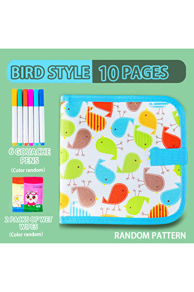 Choice6 كتاب "بيردي" (١٠ صفحات) قابل للمسح، مناسب للأطفال الصغار، مع ١٢ لوحة ...