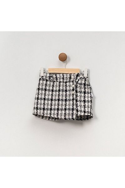 Overdo Plaid Tweed Fabric Children's Shorts Skirt 100% Cotton